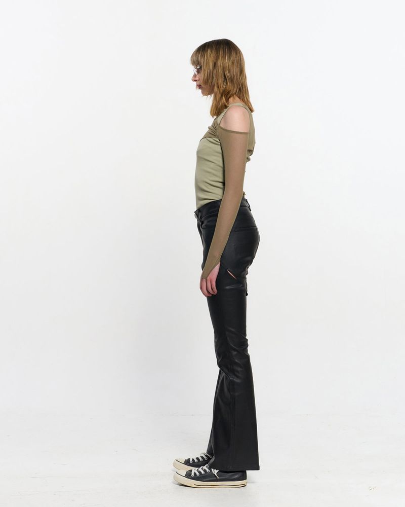 In&Out Knitted Top _  OLIVE GREEN