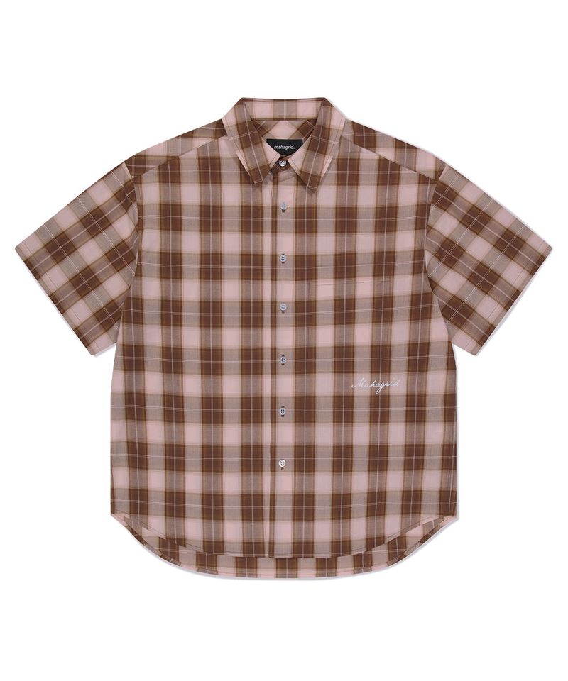 mahagrid(マハグリッド)の「OMBRE CHECK HALF SHIRT(Tops)」
