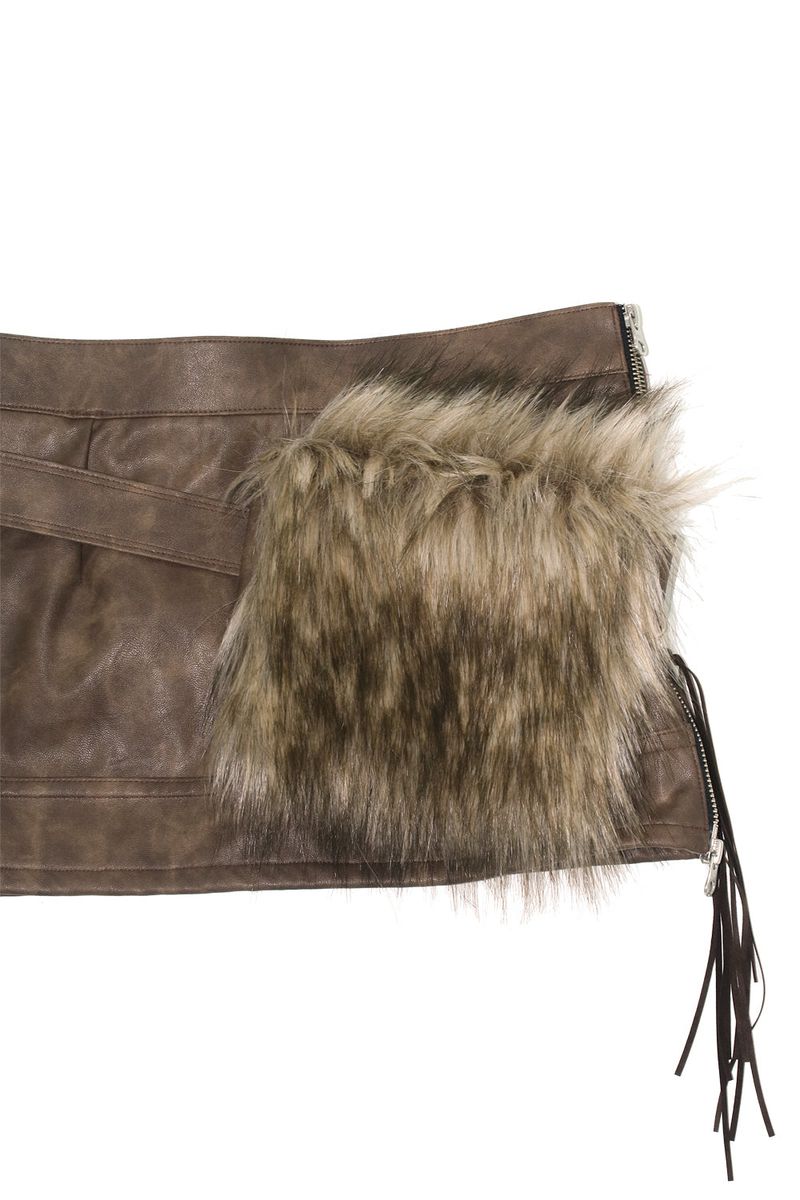 [MADE] Fur Bag Leather Skirt 002