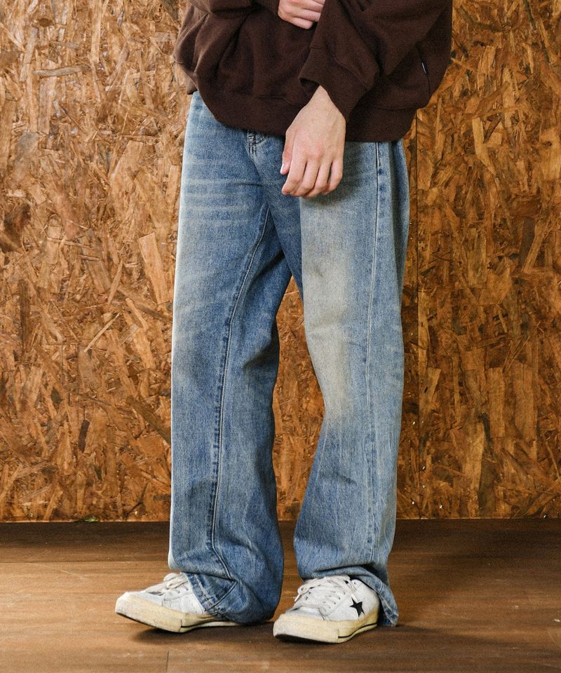 Clover Washing Denim Pants Blue