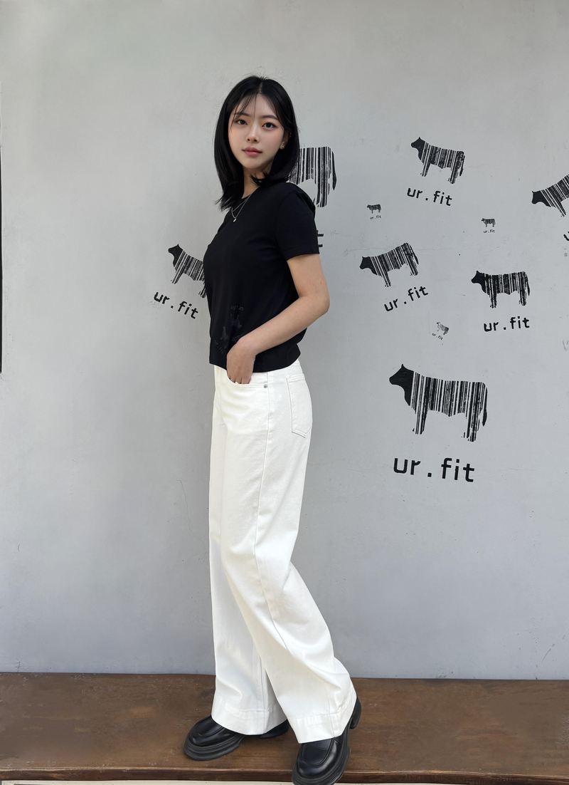 ur.fit(オールフィット)の「HEMLINE WHITE DING DENIM PANTS code 25010(Pants)」