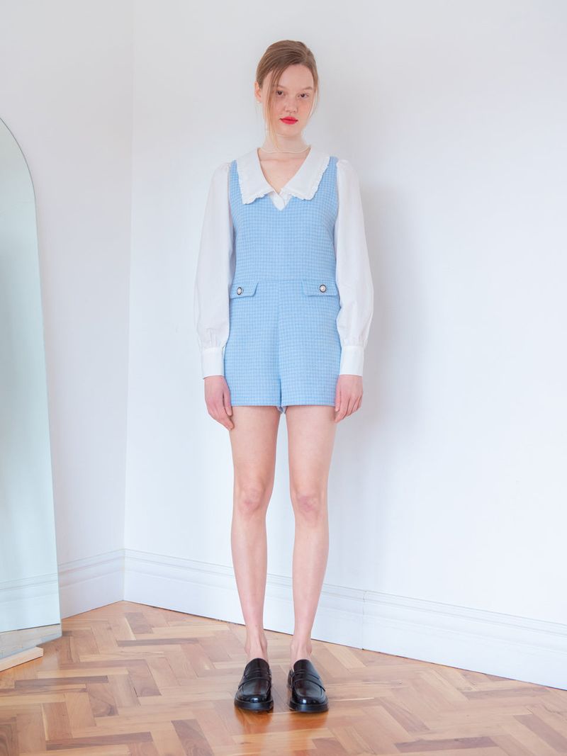 TWEED SHORTS JUMPSUIT_BLUE