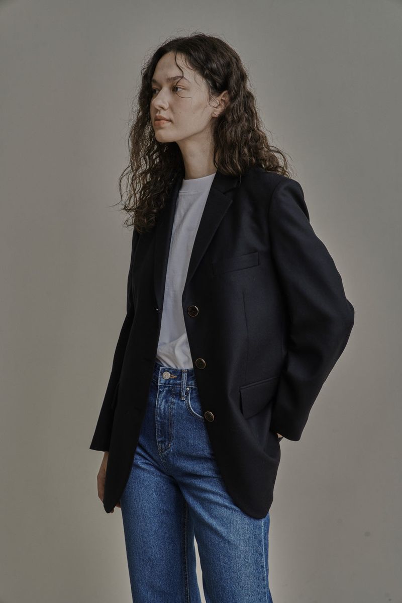 WOOL TWILL SETUP JACKET_NAVY