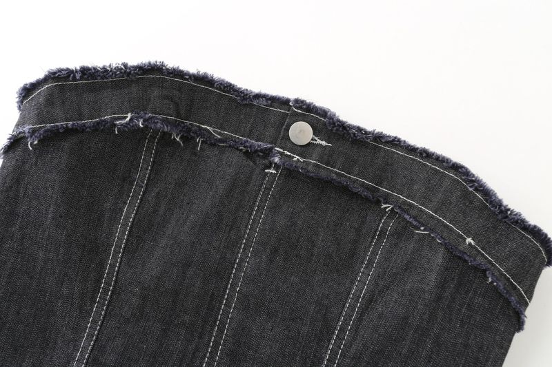 Marlow Raw Edge Denim Corset Top