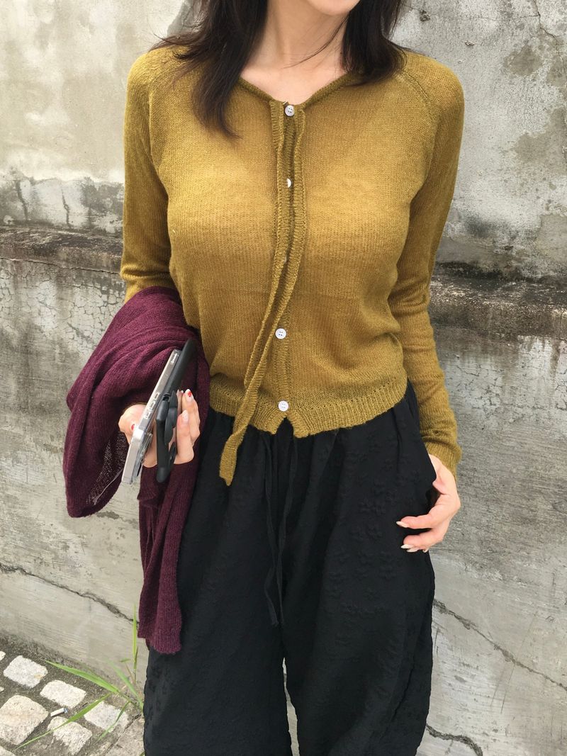 Jane Ribbon Tie Knit Cardigan (4c)