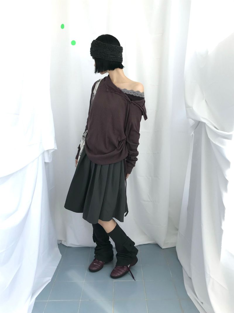 Lenny Shirring High-Neck Knitwear