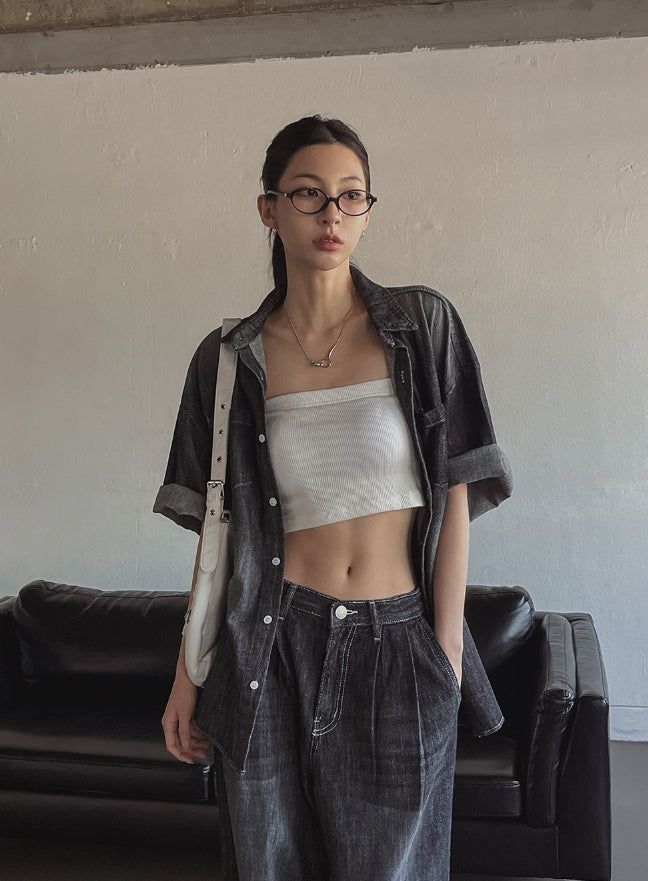 [U-BASIC] Basic Ribbed Tank Top (+With Cup)