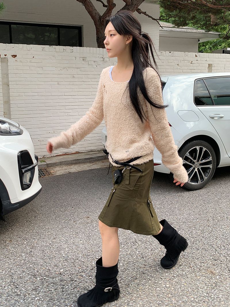 BOUCLE DAMAGE LOOSE KNIT (2C)