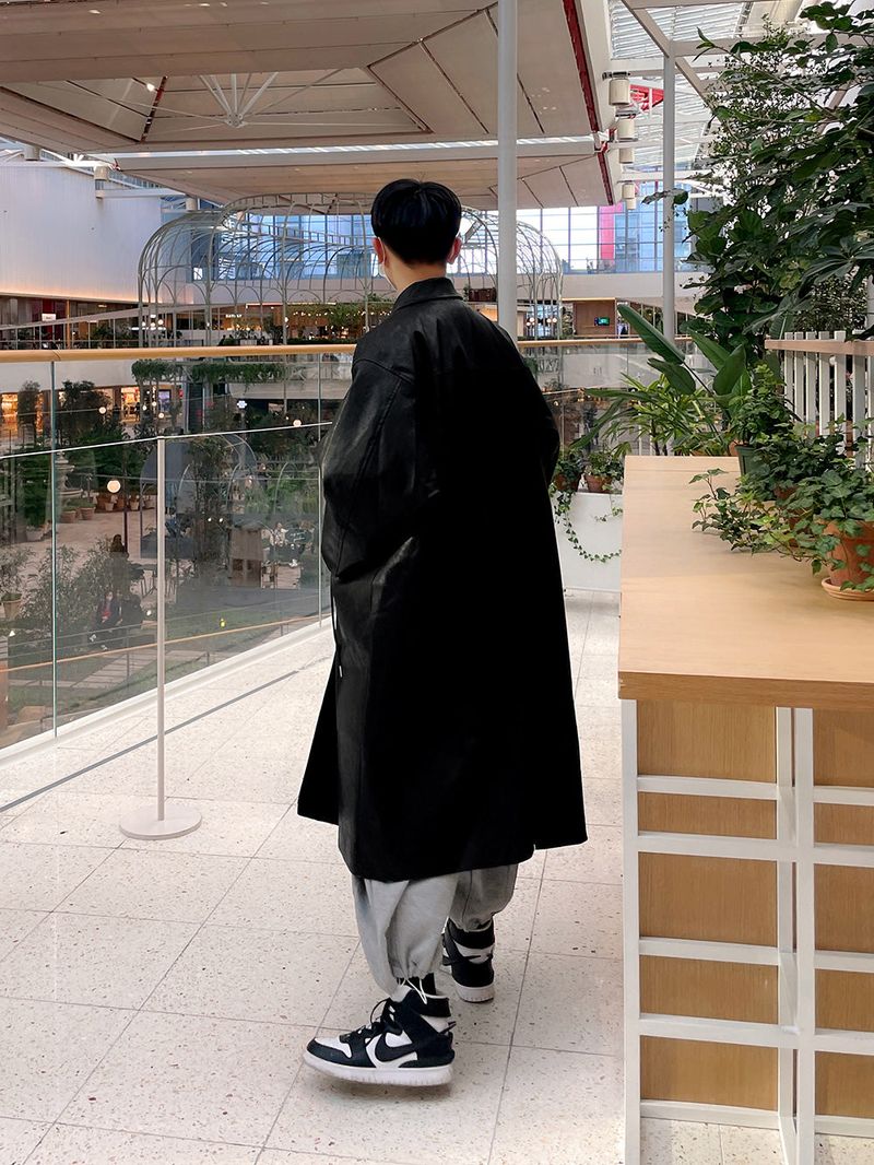 ASCLO Vegan Leather Mac Coat (2color)