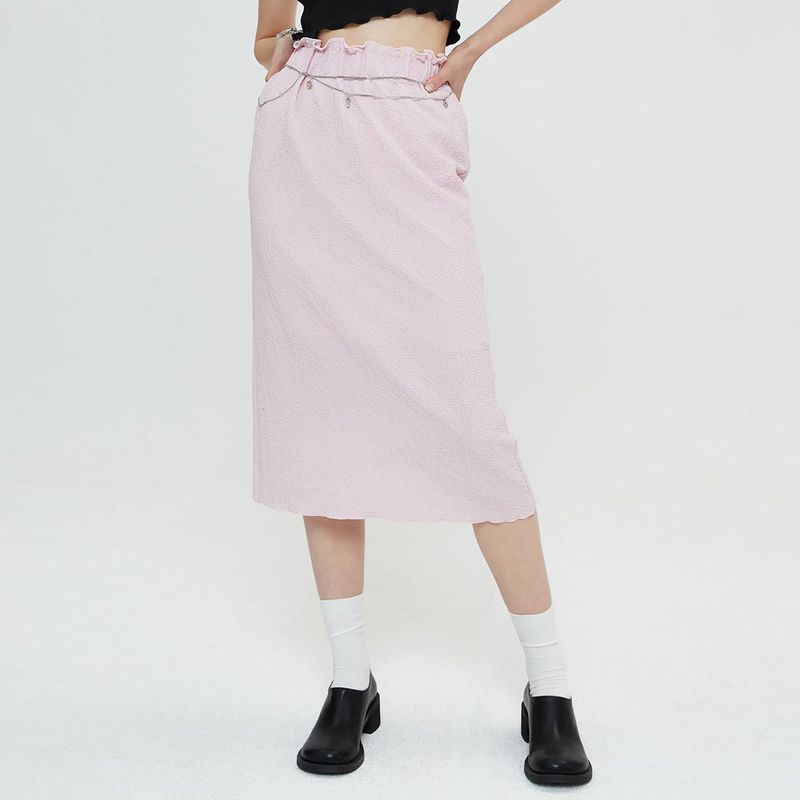 SPERONE（スペロネ）の「RELAXED SEERSUCKER SKIRT (LIGHT PINK)（Skirts）」
