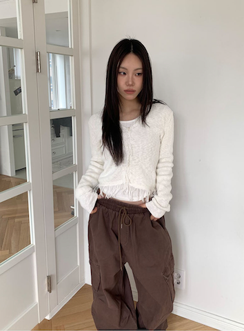 Frill knit cardigan(3color)