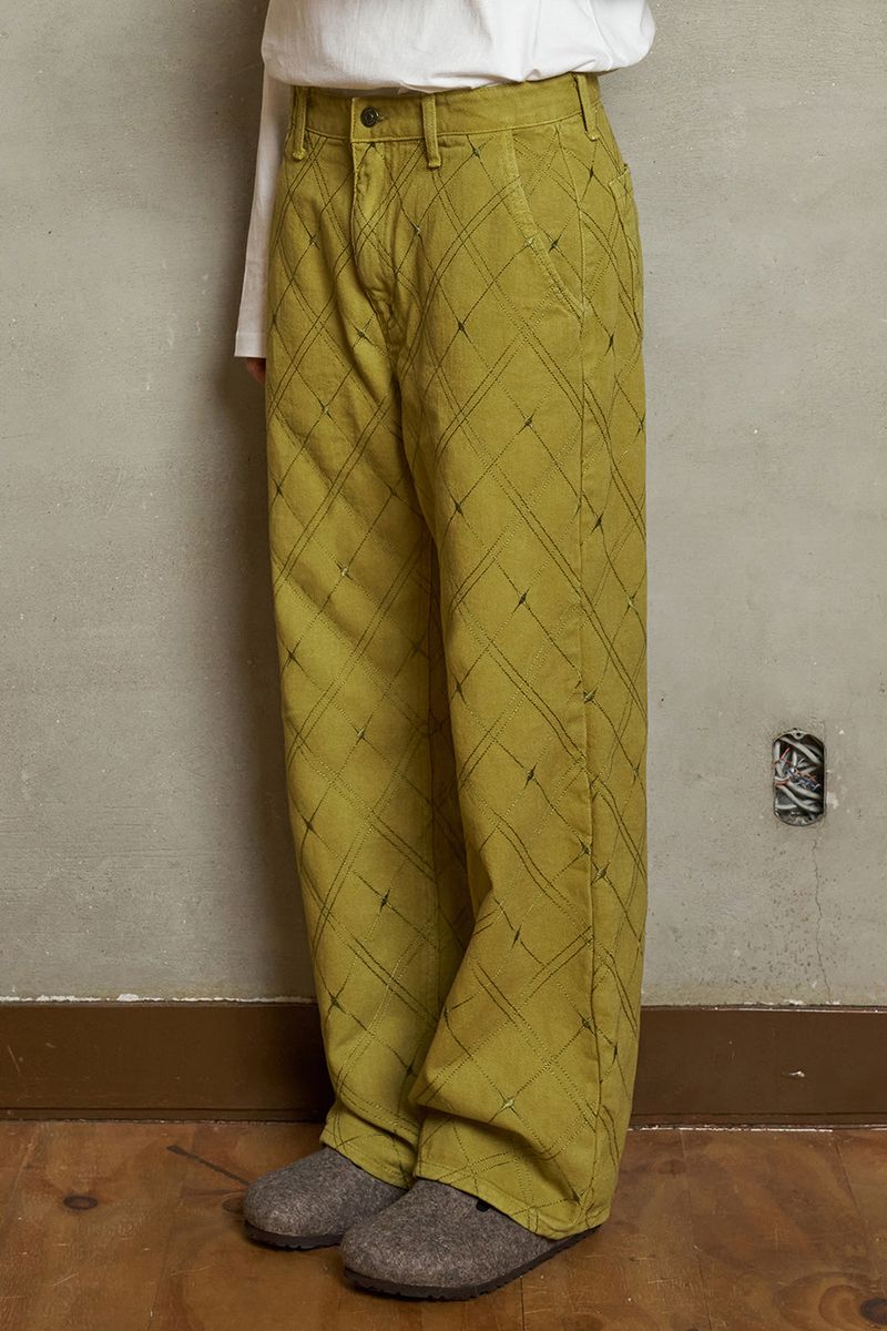 ARGYLE EMBROIDERED PANTS