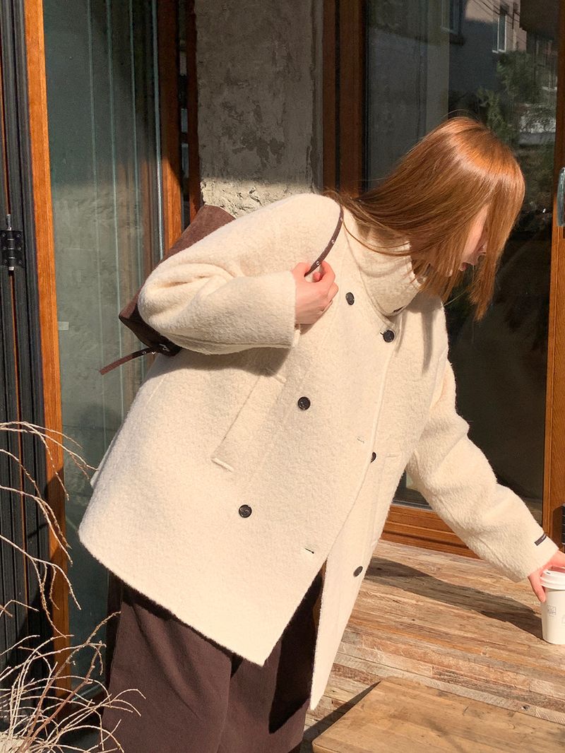 [MADE] KYLIE WOOL ALPACA HANDMADE HALF DOUBLE COAT