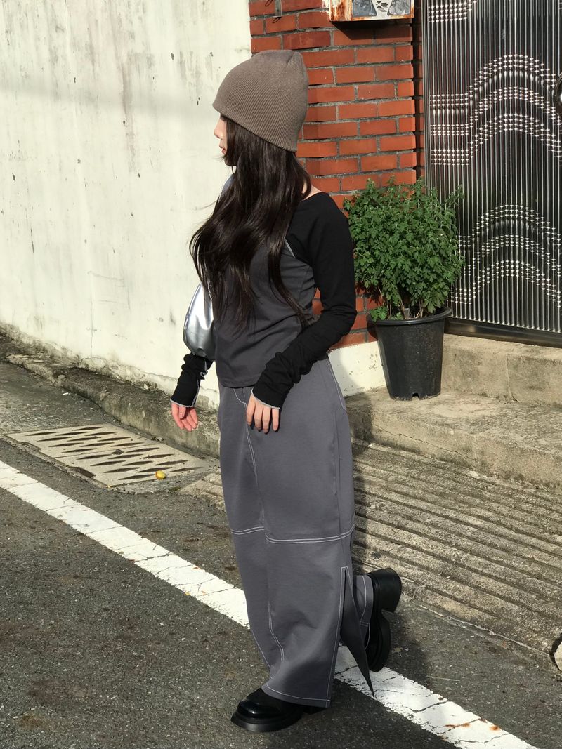 Sombrar slit long skirt
