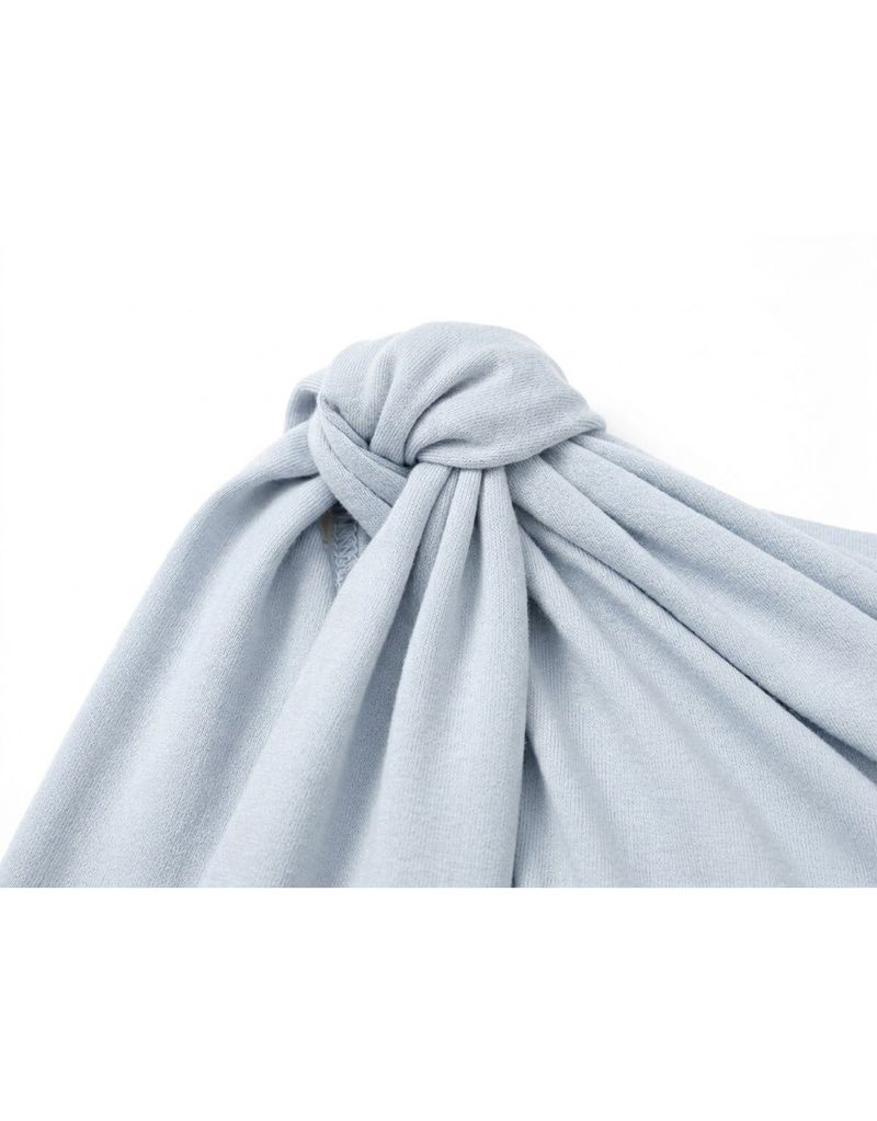 ネルドレープワンショルダースリーブレススリムトップ Light Blue