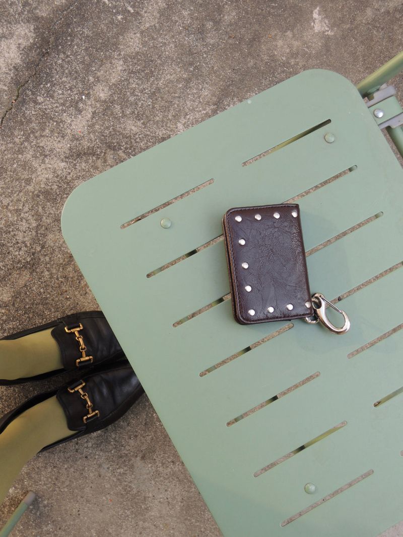 Studded Keyring Card Wallet (2 Colors)