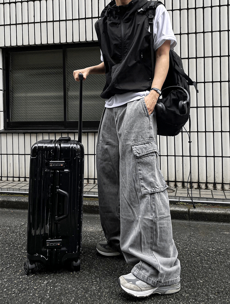 Pigment Balloon stitch Cargo Denim Pants