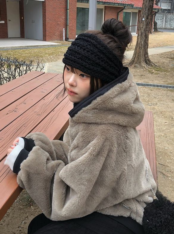 Hiya Reversible Hood Fur Jacket Jumper
