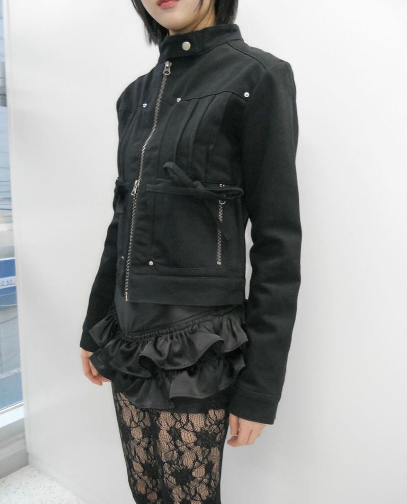 PINTUCK COTTON JACKET (BLACK)