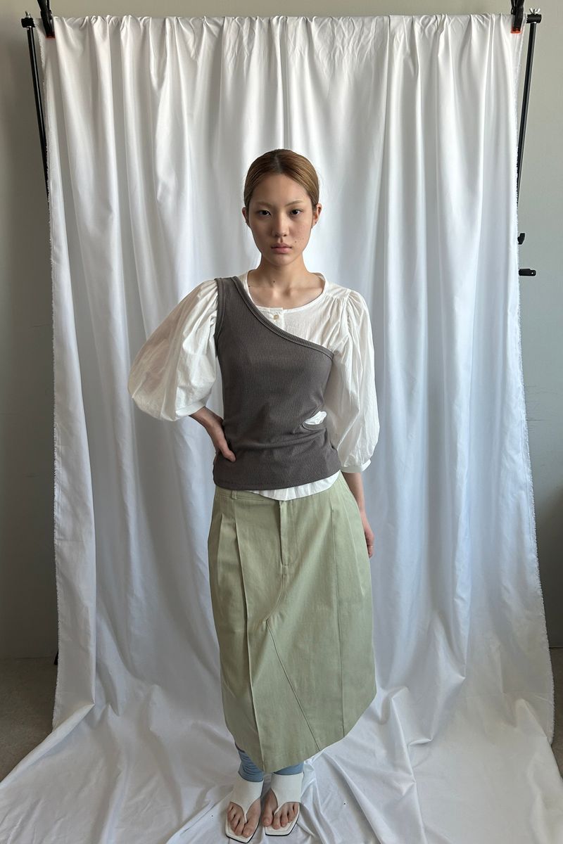 TAILOR PLEATED SK [Olive]