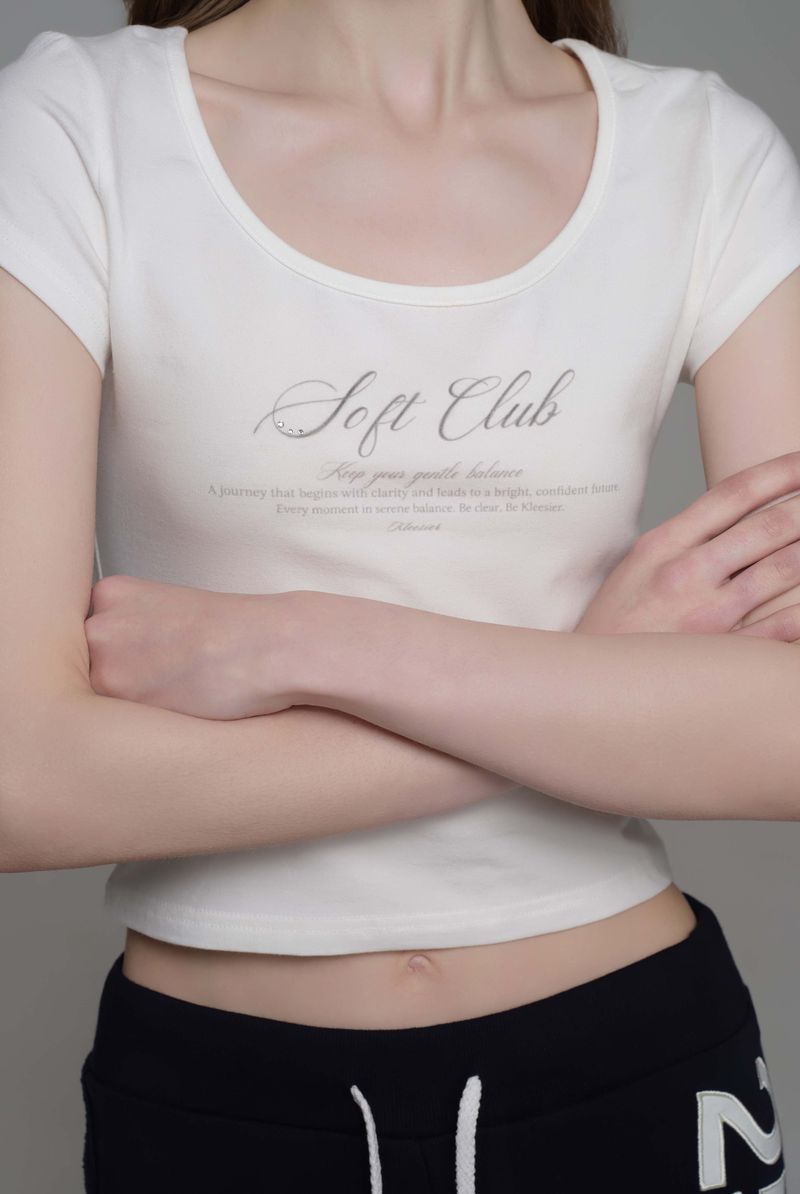 Soft Club signature top, Ivory