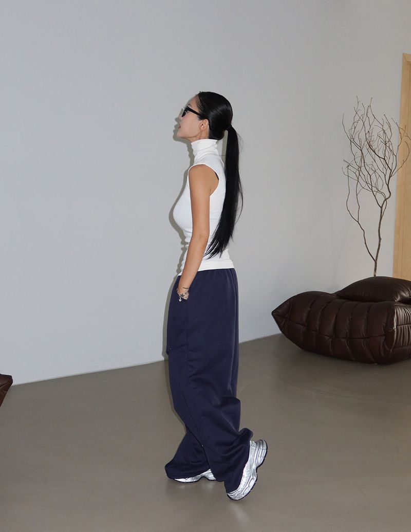 8 color napping pintuck banding wide pants