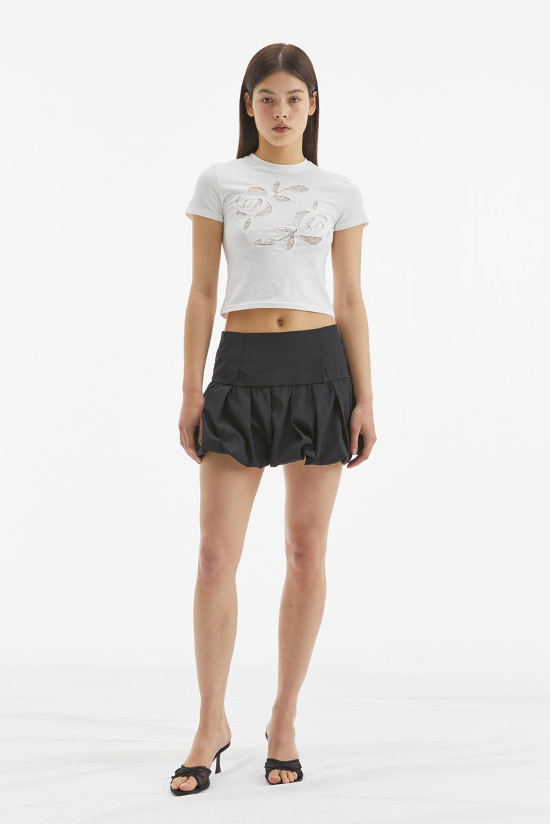 ROSE LACE CROP TOP /  WHITE