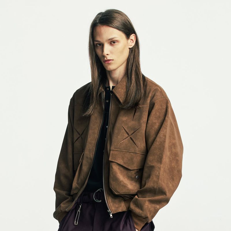 east star suede blouson brown