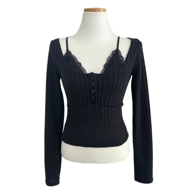 Zia Lace Strap Ribbed Knit 
