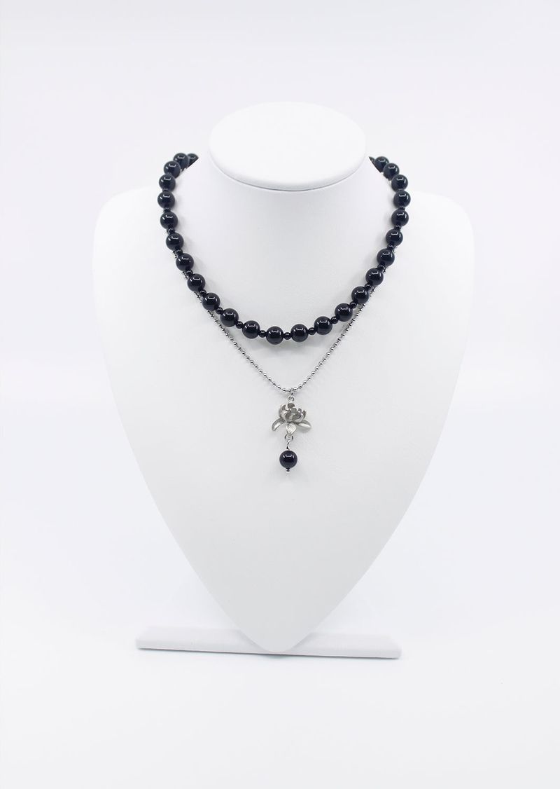 紅煙 Suryeon necklace (2way) (Black/Blue)