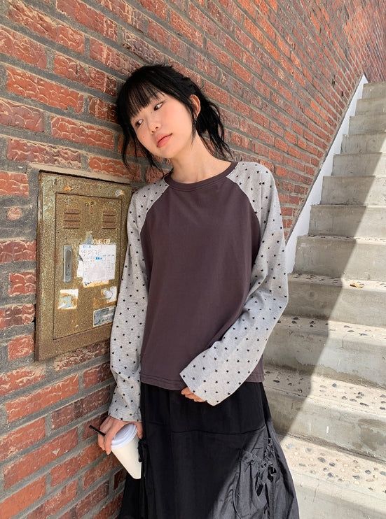 BAON（バオン）の「26FW★ [BAONHAUS] Ganin Color Matching Raglan Long Sleeve Tee（Tops）」
