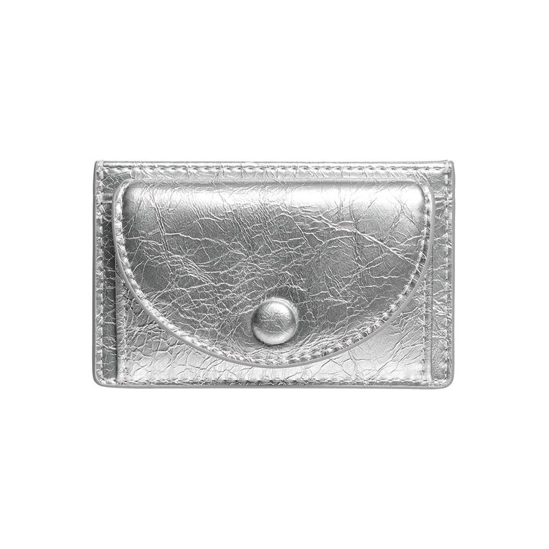 DOT Slim Pocket Mini Coin Transportation Card Wallet silver
