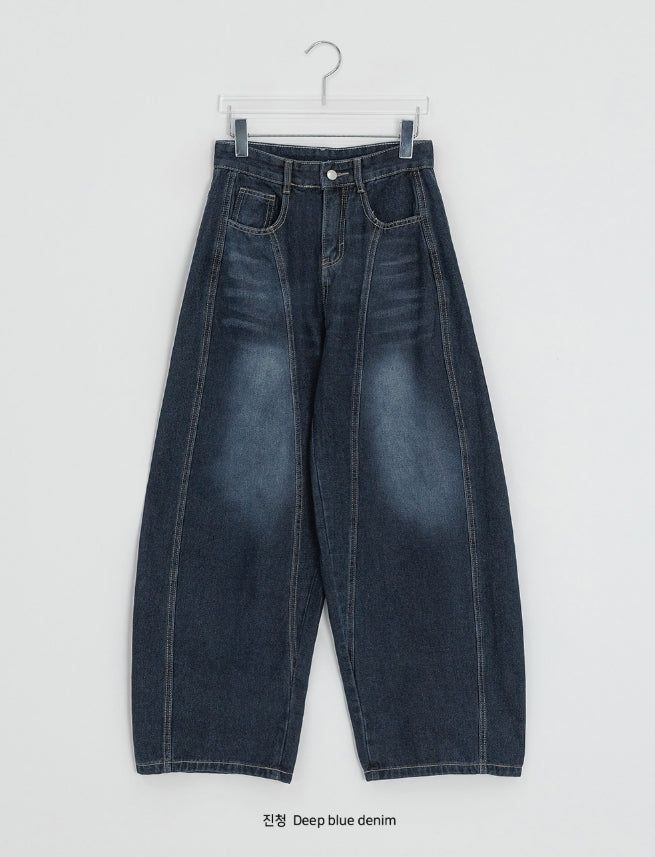 Kepan Lettering Wide Denim Pants