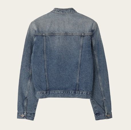 Chike Unbalanced Cropped Denim Jacket