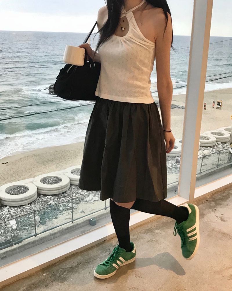 Anna flared midi skirt