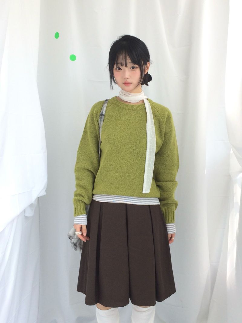 veloni basic bell pleats skirt