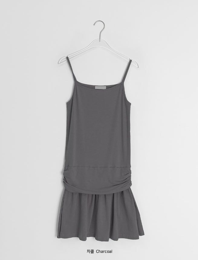 Garta Shirring Layered Sleeveless One Piece