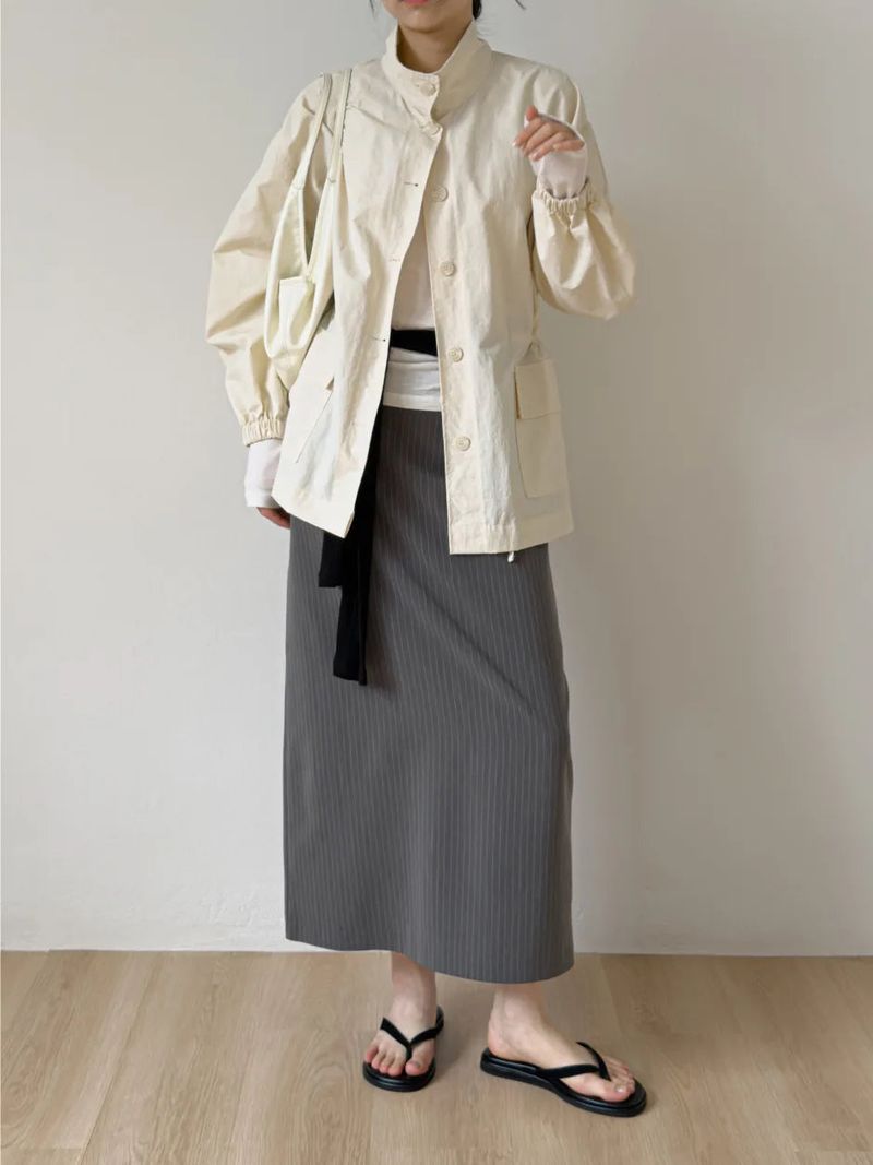 Low Nylon String Loose Fit Jacket