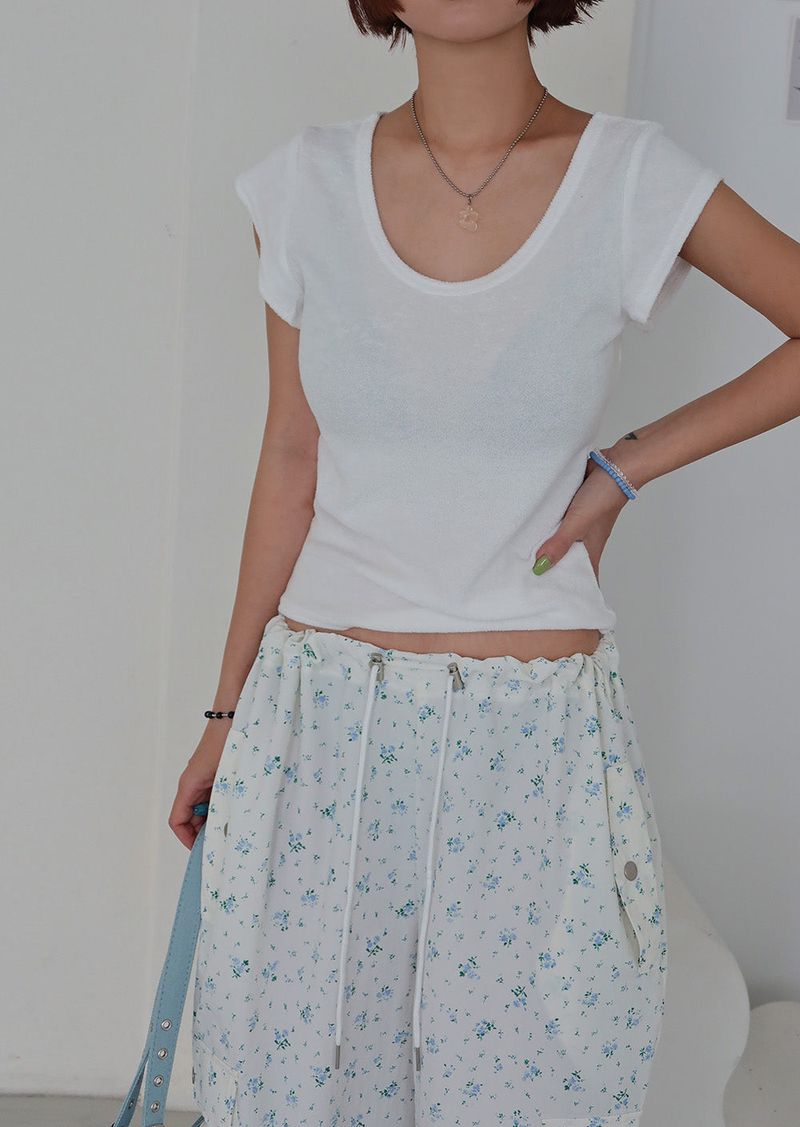 Flower cargo string jogger & wide pants