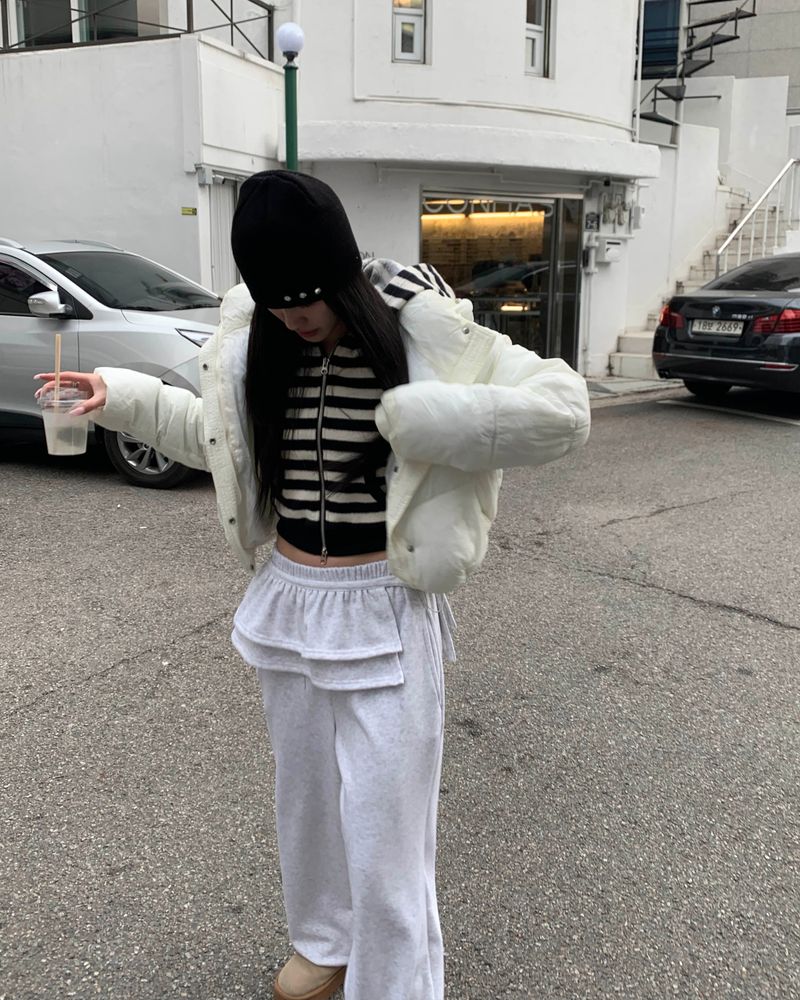 Stripe hood jumper (기모)