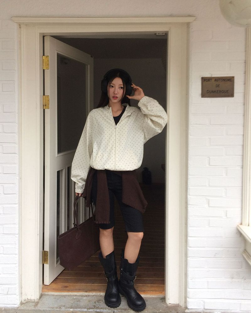 Milly Dot Hooded Windbreaker