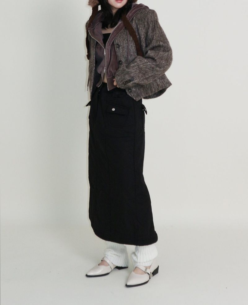 Linda Brush Mohair Crop Long Sleeve Jacket
