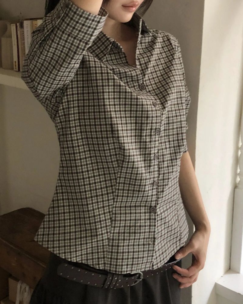 [MADE] Ian 7-Sleeve Check Shirt