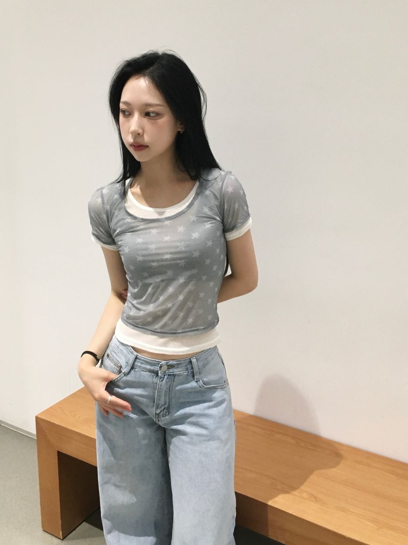 Surf Star Mesh Layered Top (2c)
