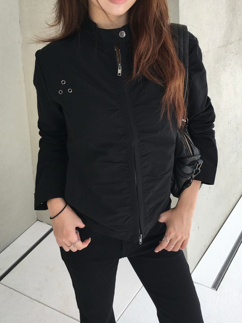 Rosy Shirring Cotton Rider Jacket (3c)