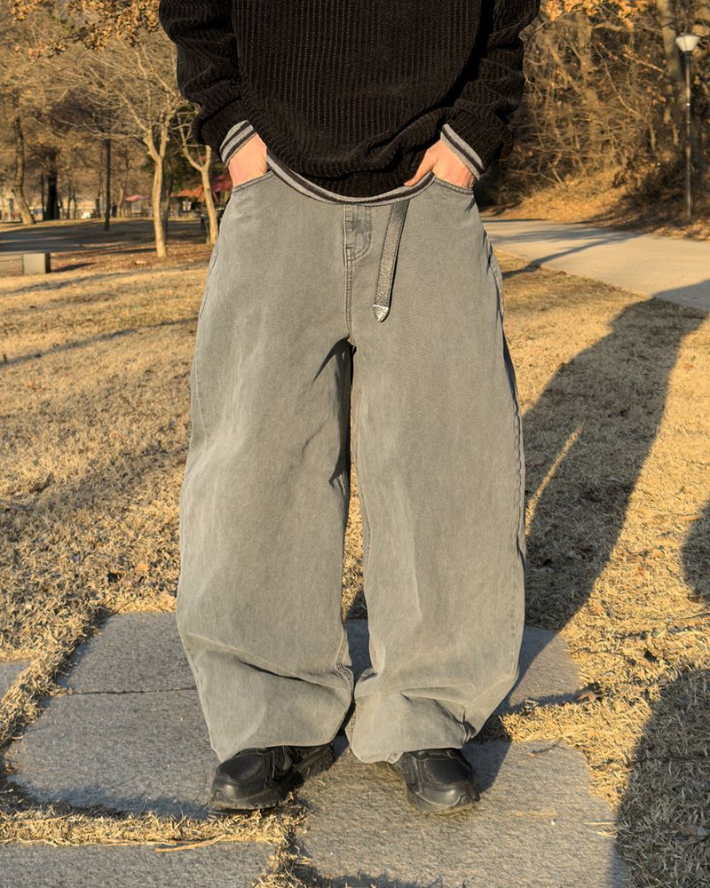 JIIGEUM(ジグム)の「Mauve Back Pocket Wide Denim(Pants)」