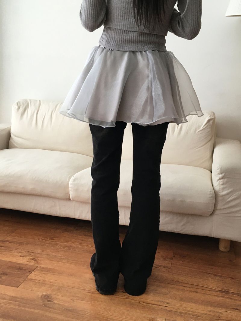 Weil organza layered flare miniskirt