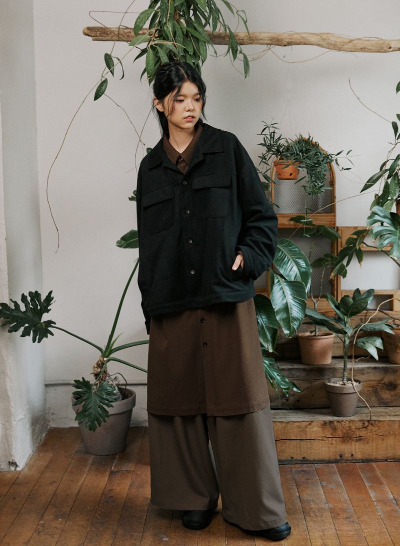 unisex suede jacket black
