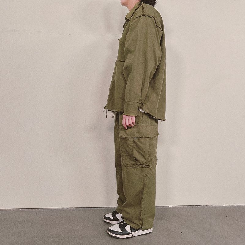 grunge plain shirt_khaki