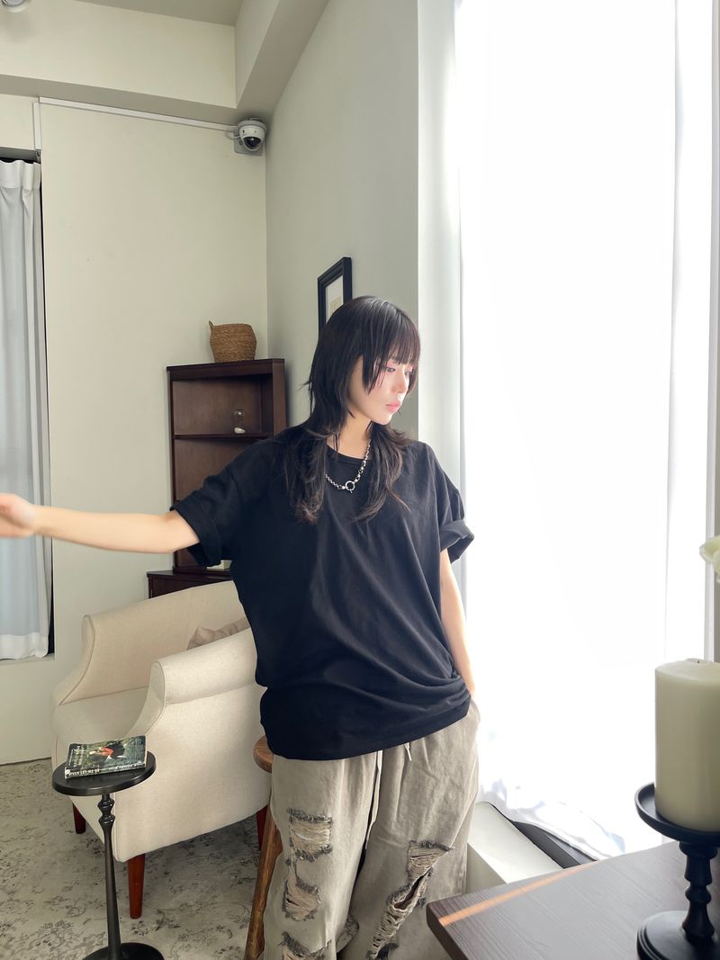 Layered Over U-neck T-shirt